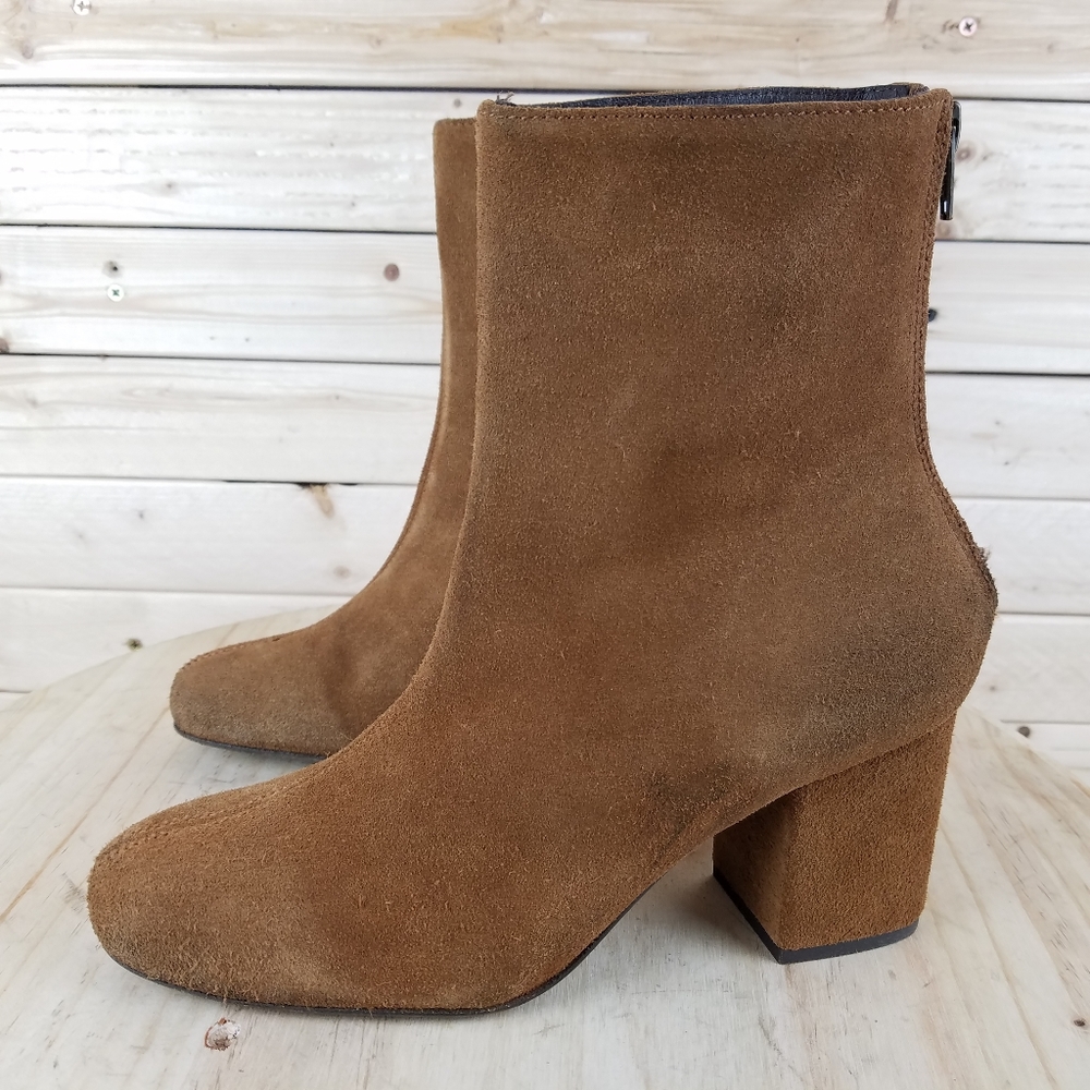 Free People Tan Suede Ankle Booties